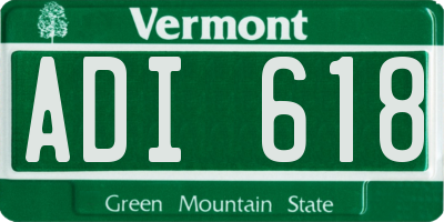 VT license plate ADI618