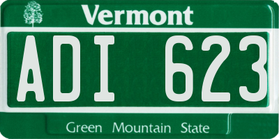 VT license plate ADI623