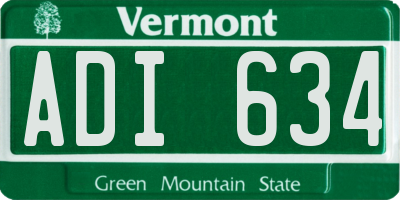 VT license plate ADI634