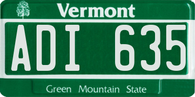 VT license plate ADI635