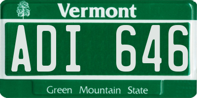 VT license plate ADI646