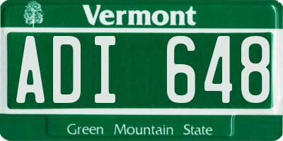 VT license plate ADI648