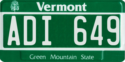 VT license plate ADI649