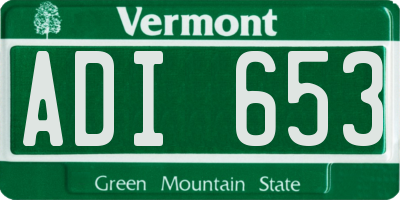 VT license plate ADI653