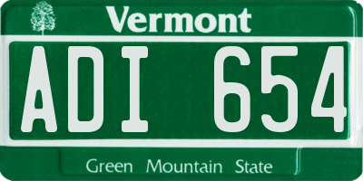 VT license plate ADI654