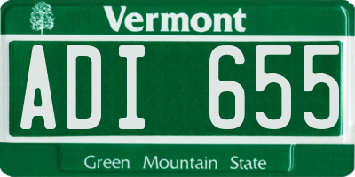 VT license plate ADI655