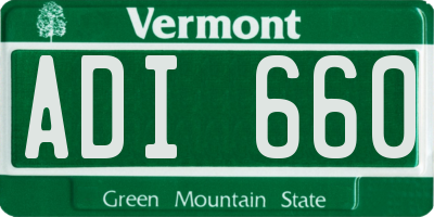 VT license plate ADI660