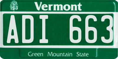 VT license plate ADI663