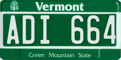 VT license plate ADI664