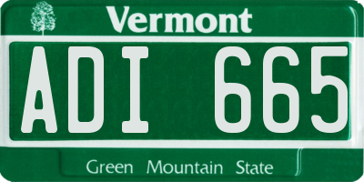 VT license plate ADI665
