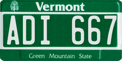 VT license plate ADI667