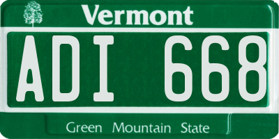 VT license plate ADI668