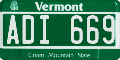 VT license plate ADI669