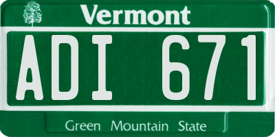 VT license plate ADI671