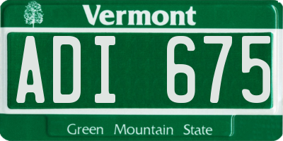 VT license plate ADI675