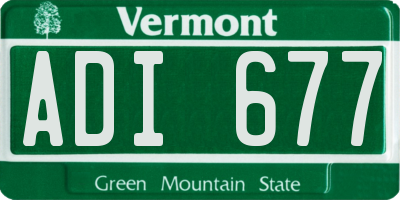 VT license plate ADI677