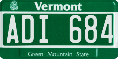 VT license plate ADI684