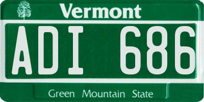 VT license plate ADI686