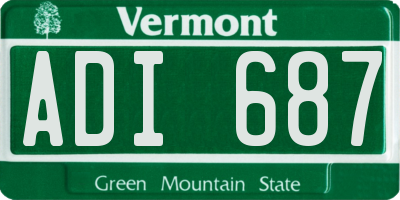VT license plate ADI687