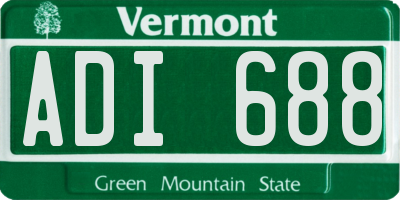 VT license plate ADI688