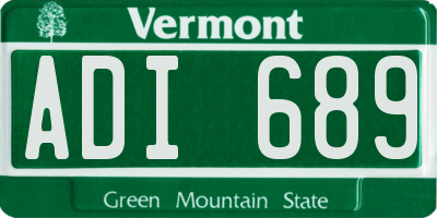 VT license plate ADI689