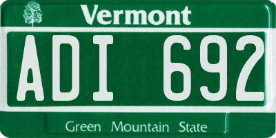 VT license plate ADI692