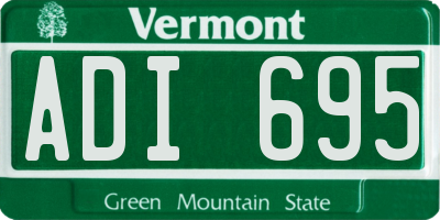 VT license plate ADI695