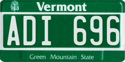 VT license plate ADI696