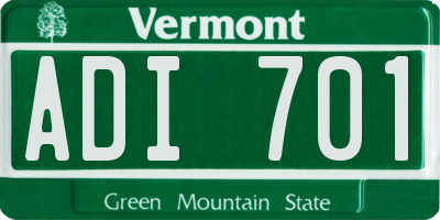 VT license plate ADI701