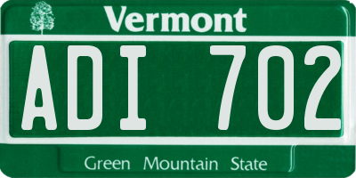 VT license plate ADI702