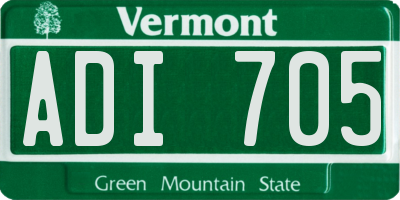 VT license plate ADI705