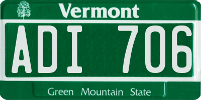 VT license plate ADI706