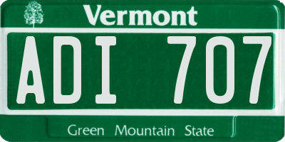 VT license plate ADI707