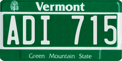 VT license plate ADI715