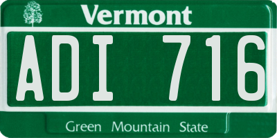 VT license plate ADI716