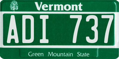 VT license plate ADI737