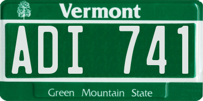 VT license plate ADI741