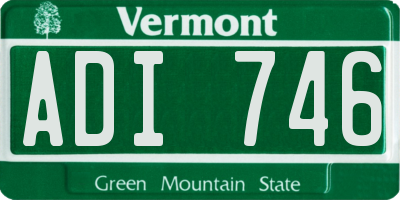 VT license plate ADI746