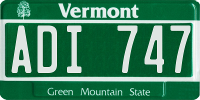 VT license plate ADI747