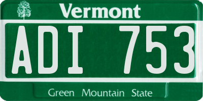 VT license plate ADI753