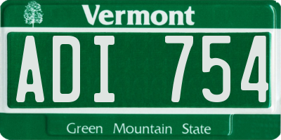 VT license plate ADI754