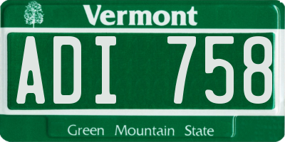 VT license plate ADI758