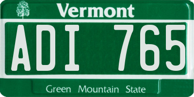 VT license plate ADI765