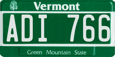 VT license plate ADI766
