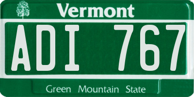 VT license plate ADI767
