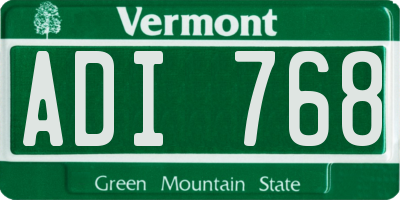 VT license plate ADI768