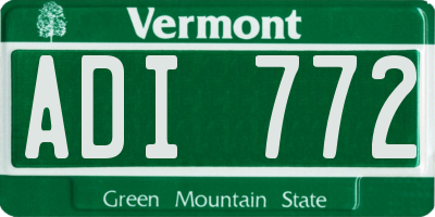 VT license plate ADI772