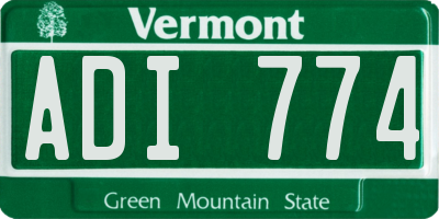 VT license plate ADI774