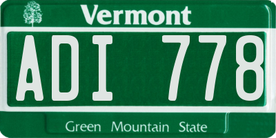 VT license plate ADI778