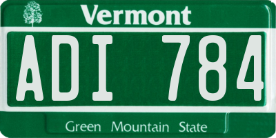 VT license plate ADI784
